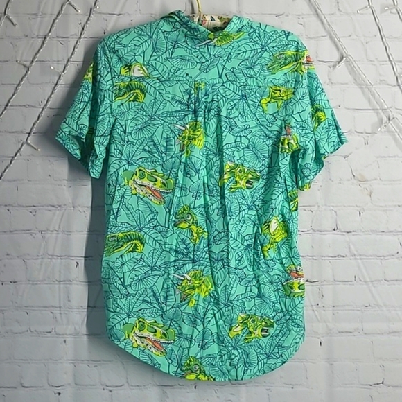 Cat & Jack Tropical Vibrant Dinosaur Dino Button Down Shirt Youth Size XL 16 - Picture 12 of 17